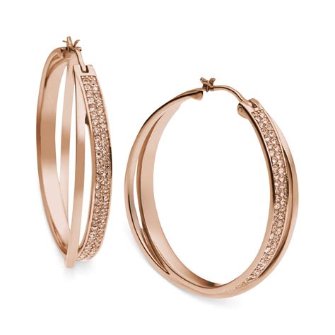 michael kors rose gold hoops.